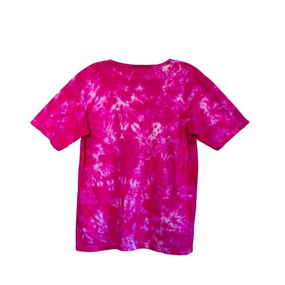 Vintage 90s Hummingbird Tie Dye Floral Palm Springs Graphic Tee - Picture 2 of 3